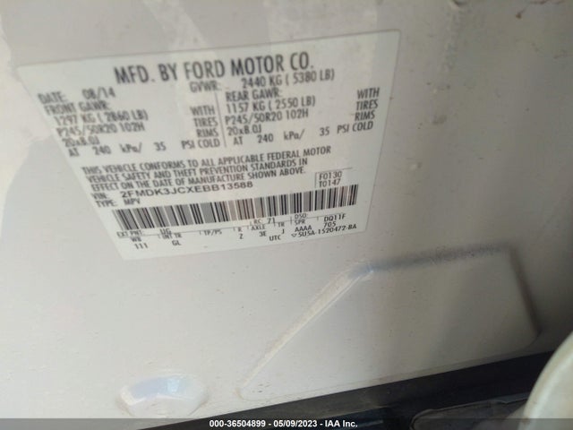 Ford EDGE SEL 2014 2FMDK3JCXEBB13588 Image 10