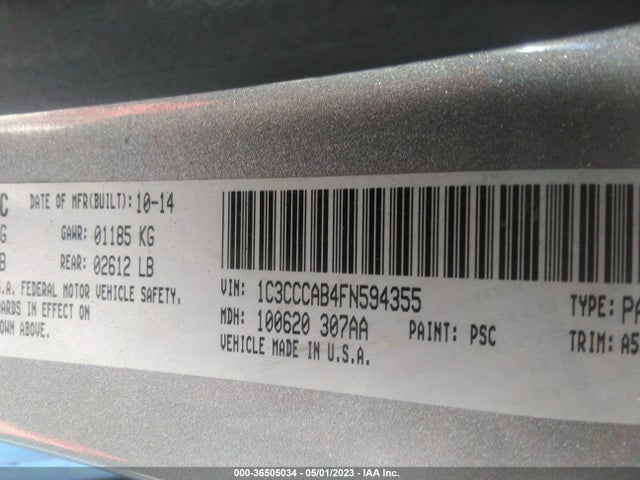 1C3CCCAB4FN594355 Chrysler 200 Limited