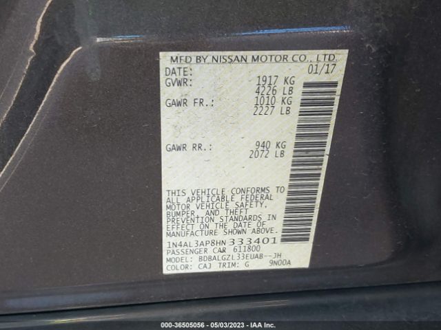 1N4AL3AP8HN333401 Nissan Altima 2.5 S