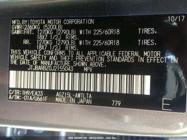 JTJBARBZ0J2155043 Lexus Nx Nx 300