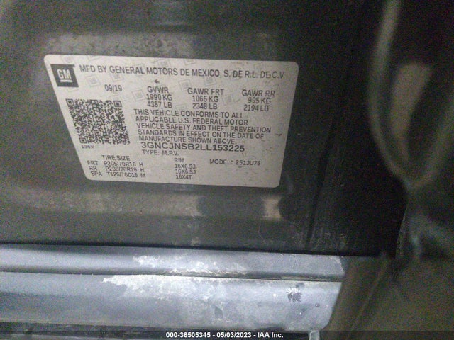Chevrolet TRAX LS 2020 3GNCJNSB2LL153225 Image 9