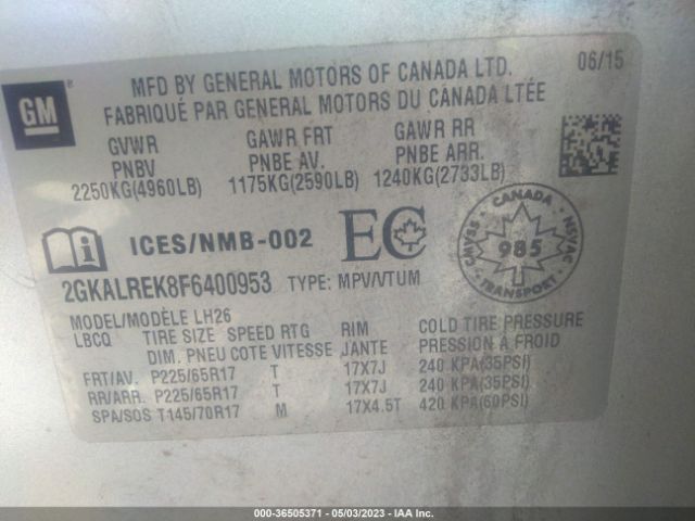 2GKALREK8F6400953 GMC Terrain Sle