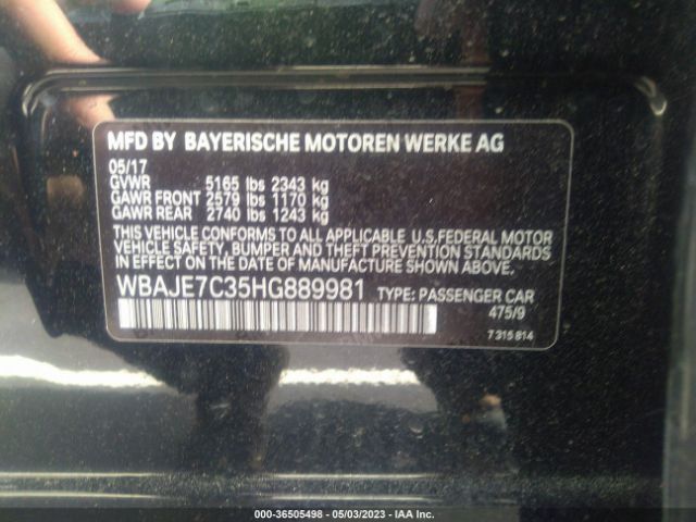 WBAJE7C35HG889981 BMW 5 Series 540i Xdrive