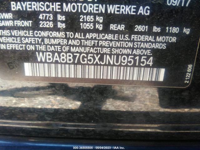 WBA8B7G5XJNU95154 BMW 3 Series 340i Xdrive