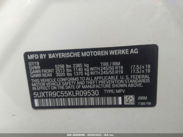 5UXTR9C55KLR09530 BMW X3 Xdrive30i