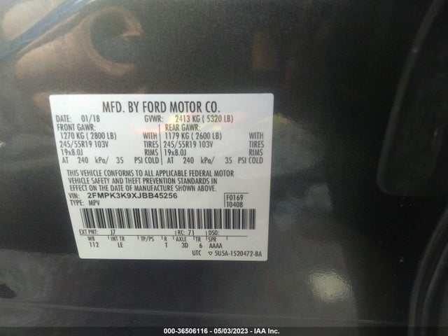 Ford Edge Titanium 2018 2FMPK3K9XJBB45256 Image 10
