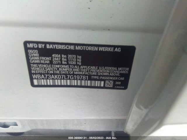 2020 BMW 2 Series, VIN: WBA73AK07L7G19781