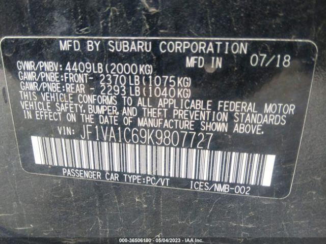 JF1VA1C69K9807727 Subaru Wrx Premium