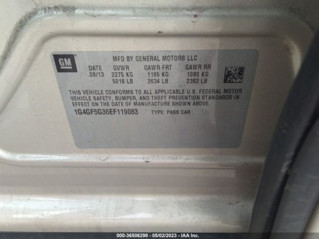 1G4GF5G36EF119083 Buick Lacrosse Premium Ii