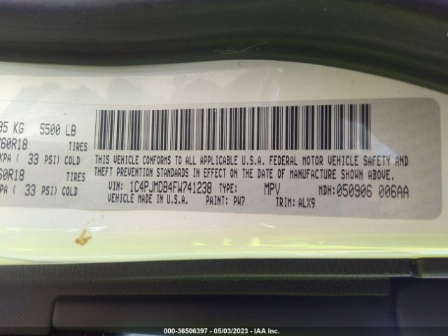 1C4PJMDB4FW741238 Jeep Cherokee Limited
