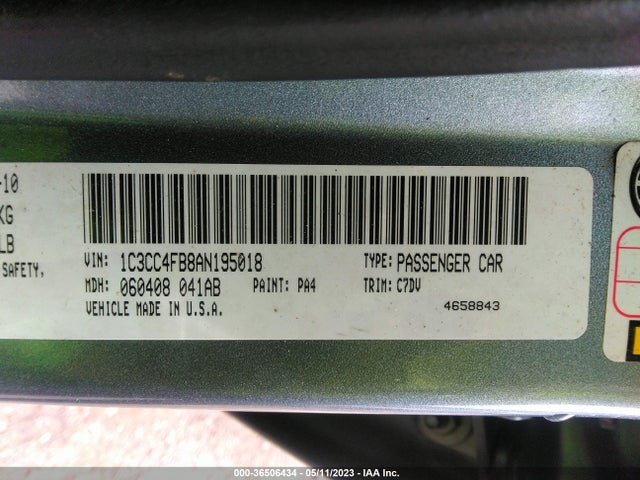 2010 CHRYSLER SEBRING TOURING VIN: 1C3CC4FB8AN195018