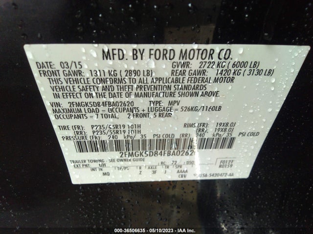 2015 Ford Flex, VIN: 2FMGK5D84FBA02620
