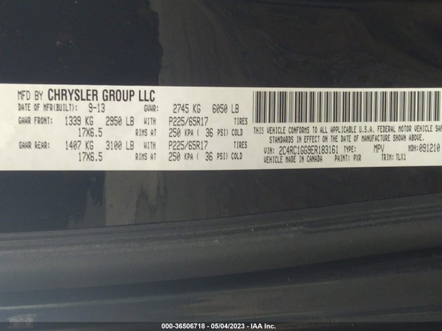 2C4RC1GG9ER183161 Chrysler Town & Country Limited