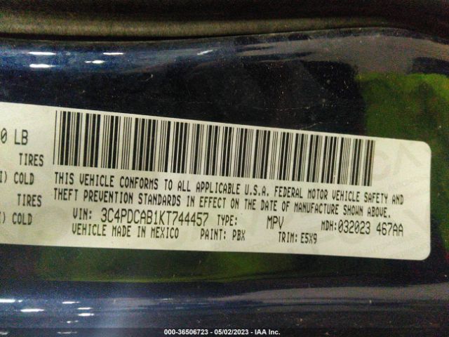3C4PDCAB1KT744457 Dodge Journey Se Value Pkg