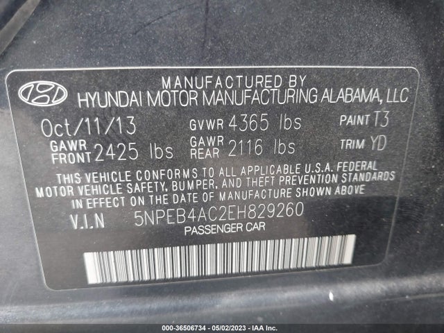 Hyundai SONATA GLS 2014 5NPEB4AC2EH829260 Image 9