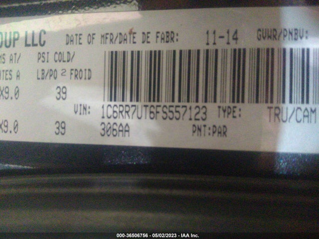 1C6RR7UT6FS557123 RAM 1500 Sport
