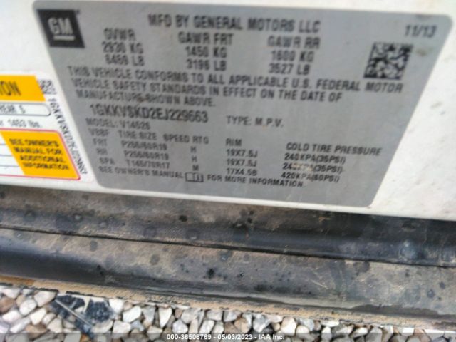 1GKKVSKD2EJ229663 GMC ACADIA SLT