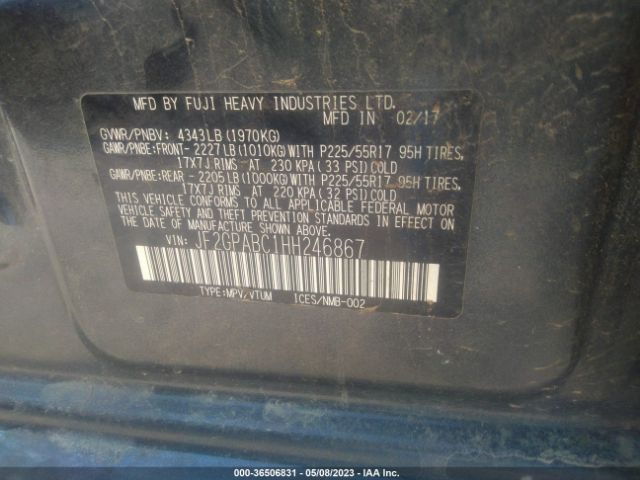 JF2GPABC1HH246867 Subaru Crosstrek Premium