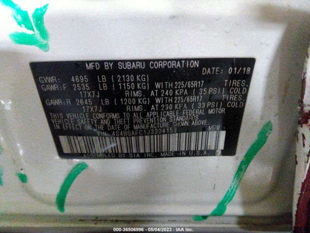 4S4BSAFC1J3304153 Subaru Outback Premium