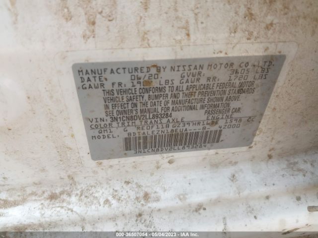 3N1CN8DV2LL893284 Nissan VERSA S