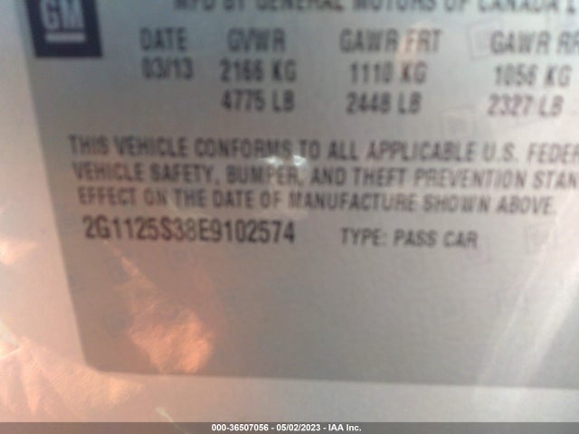 2014 CHEVROLET IMPALA LT VIN: 2G1125S38E9102574