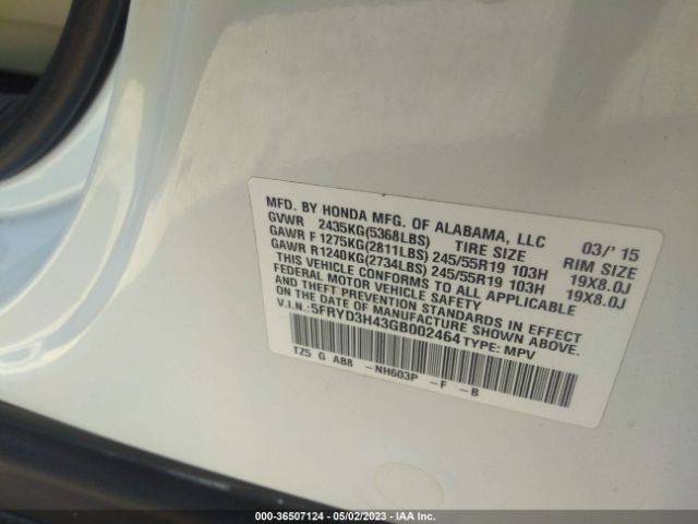 5FRYD3H43GB002464 Acura Mdx W/tech/w/tech