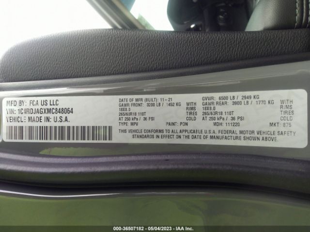 1C4RDJAGXMC848064 Dodge Durango Sxt Plus