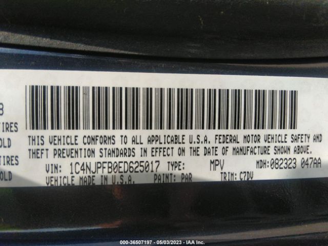 1C4NJPFB0ED625017 Jeep Patriot Latitude