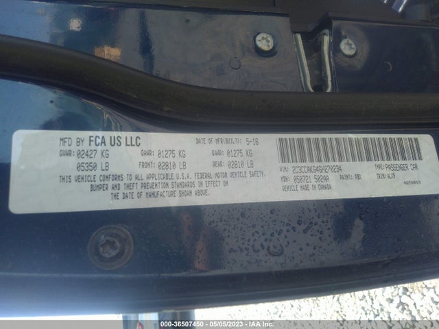 Chrysler 300 300c 2016 2C3CCAKG4GH270234 Image 9