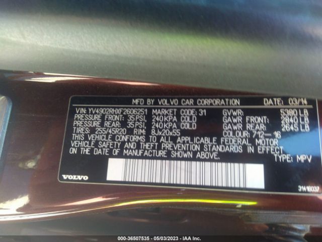 YV4902RHXF2606251 Volvo Xc60 T6 R-design Platinum