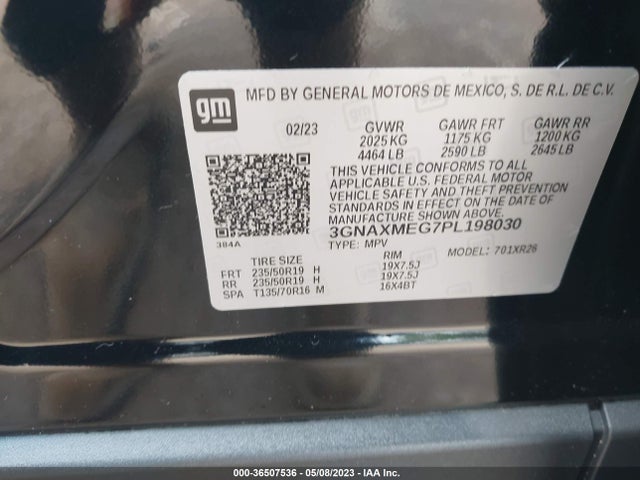 Chevrolet EQUINOX RS 2023 3GNAXMEG7PL198030 Image 9