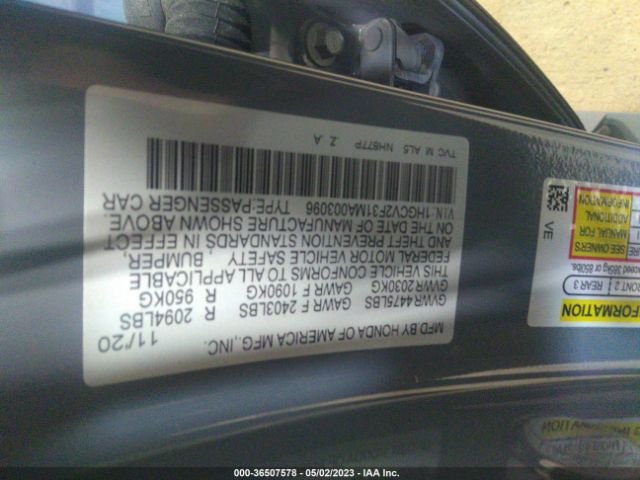 1HGCV2F31MA003096 Honda Accord Sport 2.0t