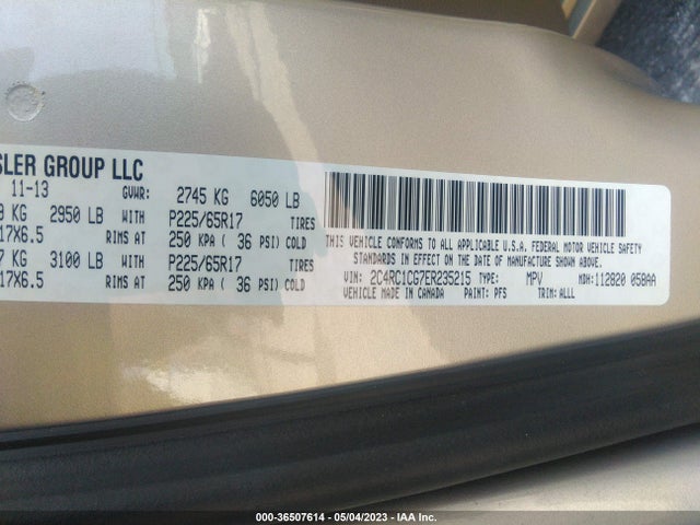 2C4RC1CG7ER235215 Chrysler Town & Country Touring-l