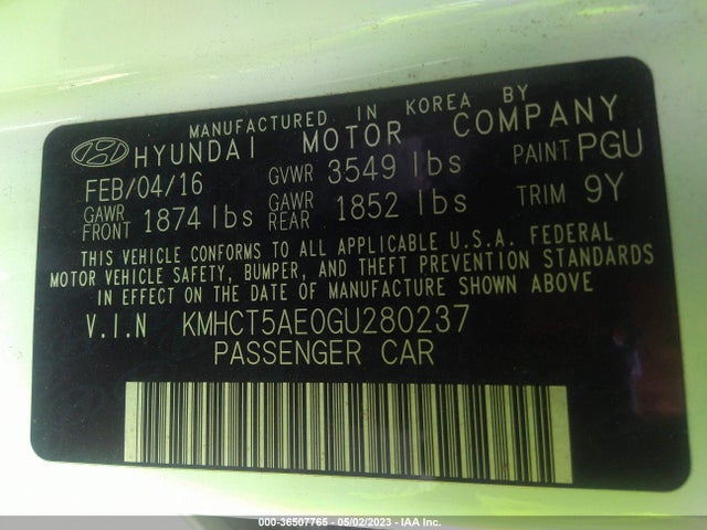 Hyundai ACCENT SE 2016 KMHCT5AE0GU280237 Image 10