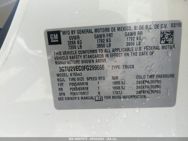 3GTU2VEC0FG299666 GMC Sierra 1500 Slt