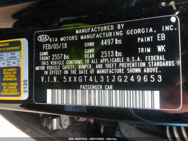 5XXGT4L31JG249653 KIA Optima Lx