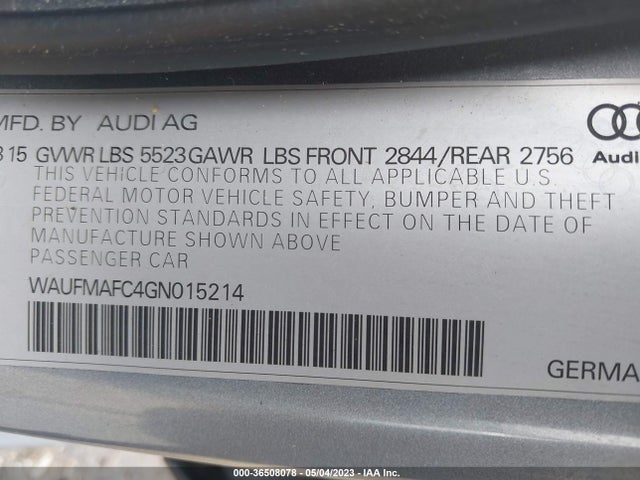 WAUFMAFC4GN015214 Audi A6 3.0l Tdi Premium Plus