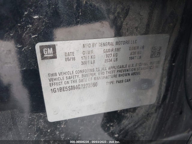 Chevrolet CRUZE LT 2016 1G1BE5SM4G7273590 Image 10