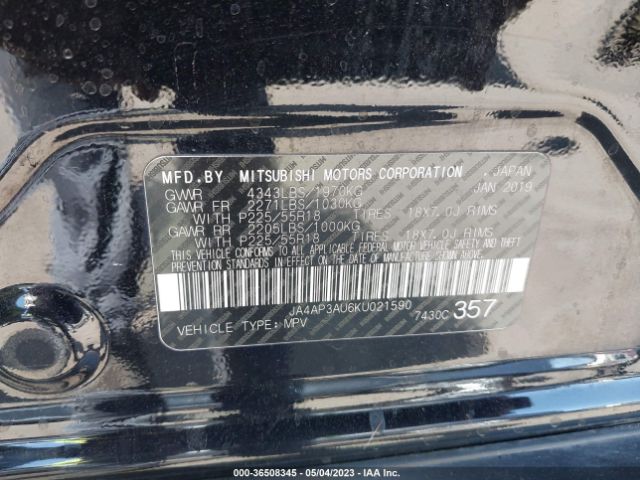 JA4AP3AU6KU021590 Mitsubishi Outlander Sport 2.0