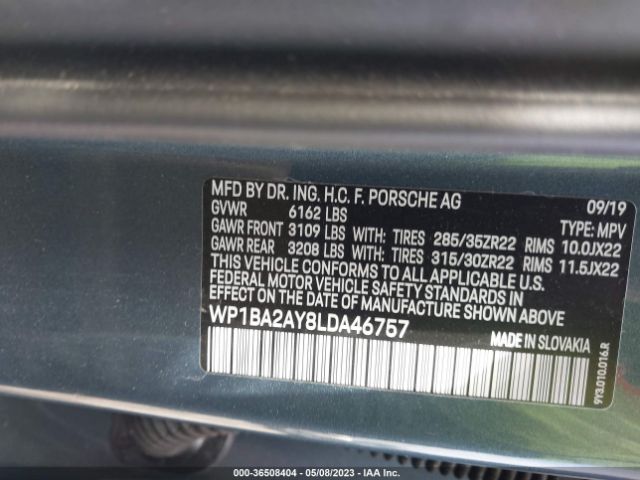 WP1BA2AY8LDA46757 Porsche Cayenne