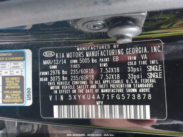 5XYKU4A71FG573878 KIA SORENTO EX