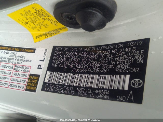 Toyota Corolla Hatchback Se 2019 JTNK4RBE9K3053450 Image 10