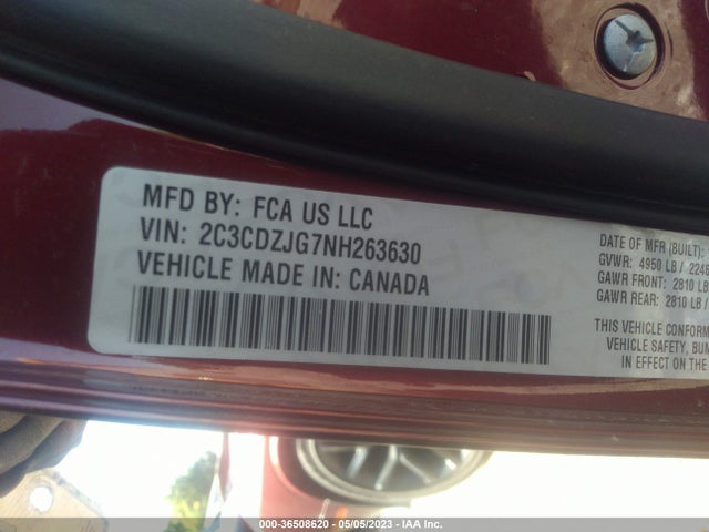 2022 DODGE CHALLENGER GT VIN: 2C3CDZJG7NH263630