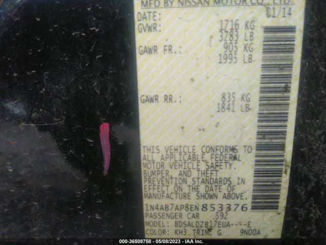1N4AB7AP8EN853376 Nissan Sentra S/fe+ S/sv/fe+ Sv/sr/sl