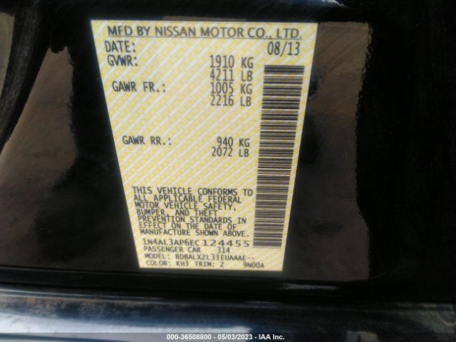 1N4AL3AP6EC124455 Nissan Altima 2.5 Sl
