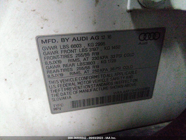 WA1LAAF72HD039353 Audi Q7 Premium Plus