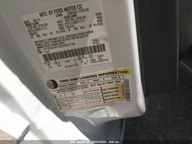 1FTFW1EF3EKE87718 Ford F-150 Xl/xlt/stx/fx4/lariat