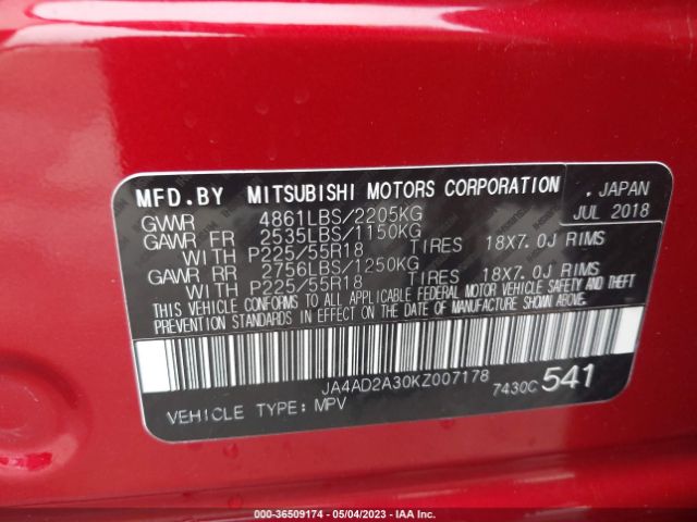 JA4AD2A30KZ007178 Mitsubishi Outlander Es