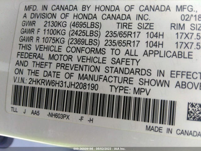 Honda CR-V LX 2018 2HKRW6H31JH208190 Image 9