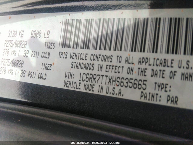 1C6RR7TTXHS635665 RAM 1500 Big Horn